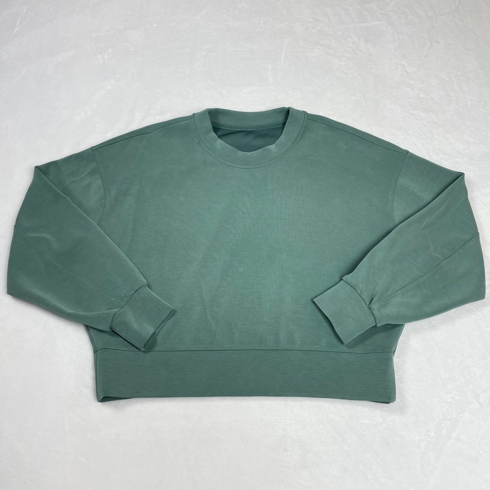 Lululemon Perfectly Oversized Crewneck Pullover Women Large Teal Excellent